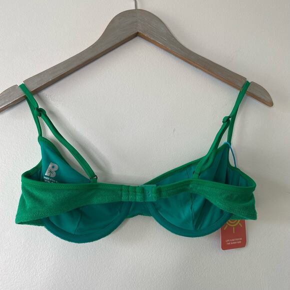 BLACKBOUGH SWIM Green Terry Fiona Underwire Bikini Swim Top Size Large - Picture 6 of 8